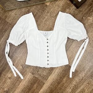 Socialite White Puff Sleeve Top